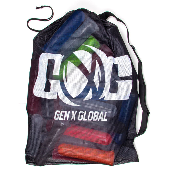 black mesh pod bag with paintball pods